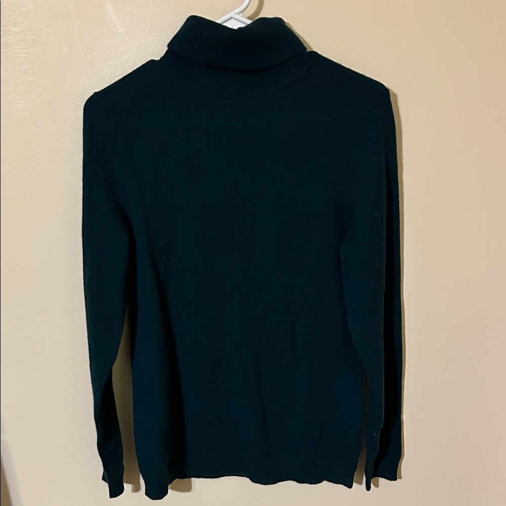 Charter Club Classic dark green  100% cashmere Turtleneck Sweater medium